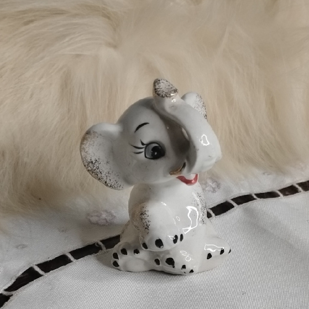 Charming White Elephant Figurine